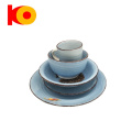 Neues Design 20pcs Keramikhand bemalt hellblau glasiertes Steinzeug -Abendessen Sets